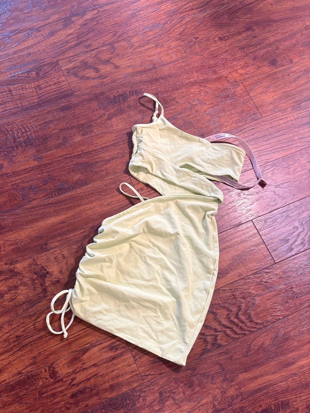 Oh Polly women’s size 2 one shoulder cut out lime green mini dress